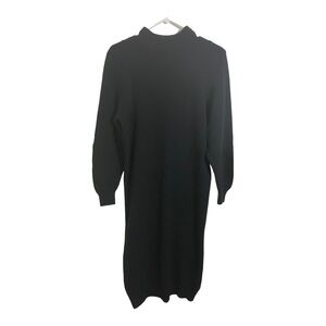 Raoul womens lambs wool and angora blend dress.midi size medium black